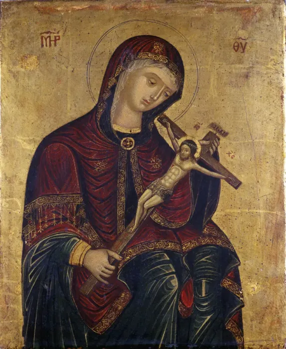 Framed Print : The Virgin with the Crucifix (Pieta). Artist: Anonymous Framed Print : The Virgin with the Crucifix (Pieta). Artist: Anonymous