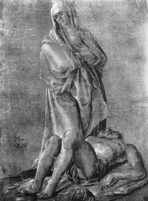 Framed Print : The Virgin and the Dead Christ, 1913. Artist: Hans Leu The Younger Framed Print : The Virgin and the Dead Christ, 1913. Artist: Hans Leu The Younger