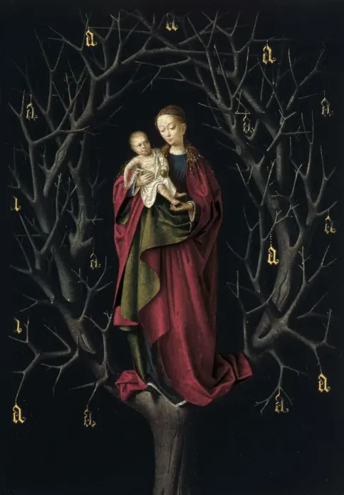 Framed Print : The Virgin of the dry Tree, ca 1465. Artist: Christus, Petrus (1410 / 20-1475 / 76) Framed Print : The Virgin of the dry Tree, ca 1465. Artist: Christus, Petrus (1410 / 20-1475 / 76)