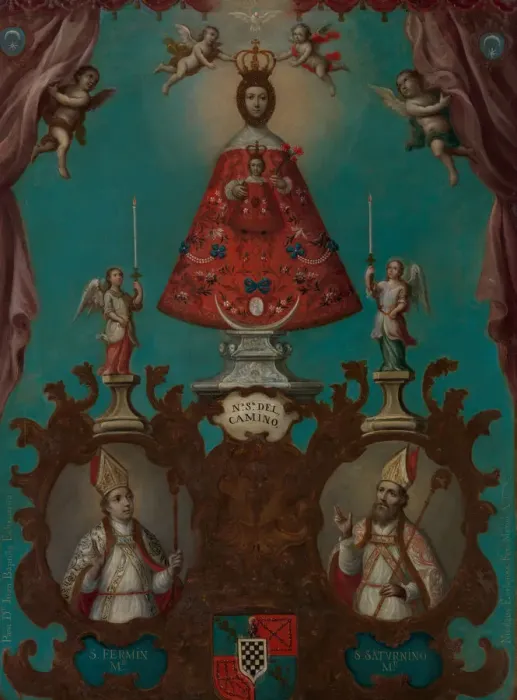 Framed Print : The Virgin of El Camino with St. Fermin and St Framed Print : The Virgin of El Camino with St. Fermin and St