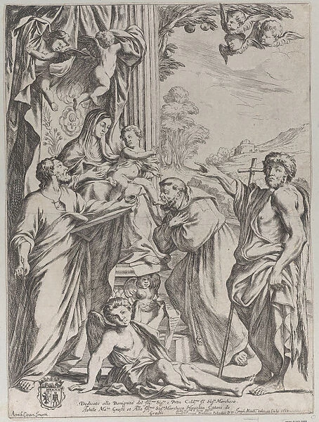 The Virgin Enthroned with Three Saints, 1668. Creator: Giuseppe Maria Mitelli