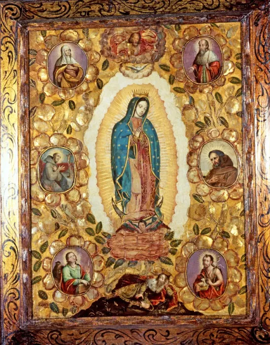 Framed Print : Virgin of Guadalupe by Miguel Gonzalez 1692, now in the Museum of America in Madrid Framed Print : Virgin of Guadalupe by Miguel Gonzalez 1692, now in the Museum of America in Madrid