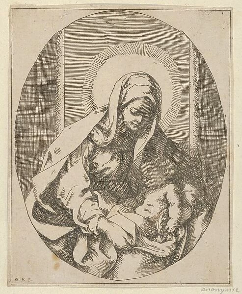 The Virgin holding the infant Christ on her lap, an oval composition, after Reni, 1620-50