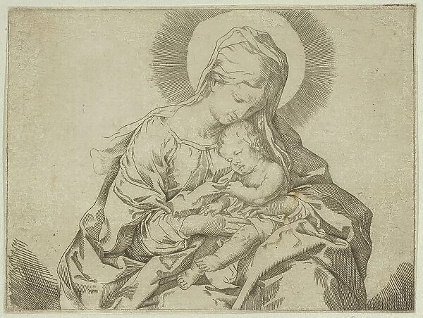 The Virgin holding the infant Christ, after Reni, ca. 1600-1640. Creator: Anon