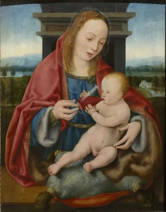 Framed Print : The Virgin with the Infant Christ Drinking Wine, c. 1520. Creator: Cleve, Joos van (ca Framed Print : The Virgin with the Infant Christ Drinking Wine, c. 1520. Creator: Cleve, Joos van (ca