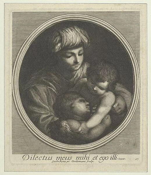 The Virgin with the infant Christ and the young Saint John the Baptist, in a circular... 1690-1700. Creator: Jacobus Coelemans