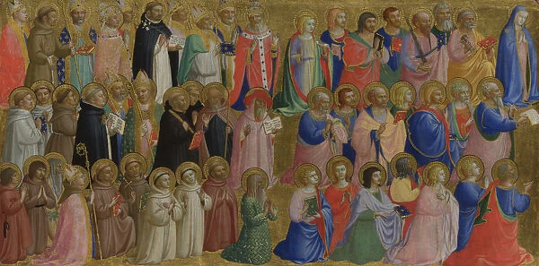 The Virgin Mary with the Apostles and Other Saints (Panel from Fiesole San Domenico Altarpiece), c. 1423-1424. Artist: Angelico, Fra Giovanni, da Fiesole (ca. 1400-1455)