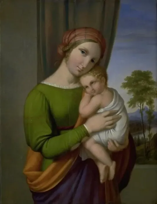 Framed Print : Virgin Mary with baby Jesus, 1820. Creator: Johan Ludvig Gebhard Lund Framed Print : Virgin Mary with baby Jesus, 1820. Creator: Johan Ludvig Gebhard Lund