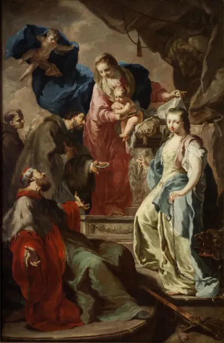Framed Print : Virgin Mary with Four Saints, ca 1735 Framed Print : Virgin Mary with Four Saints, ca 1735