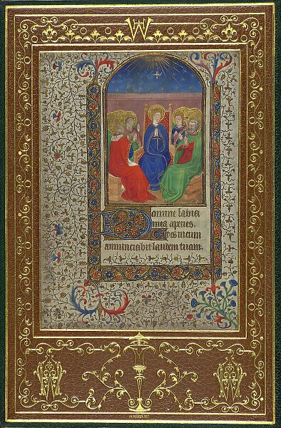 Virgin Mary with saints, miniature from a Book of Hours, 1475-1500. Creator: Unknown