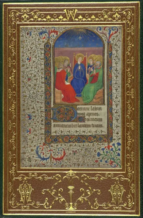 Framed Print : Virgin Mary with saints, miniature from a Book of Hours, 1475-1500. Creator: Unknown Framed Print : Virgin Mary with saints, miniature from a Book of Hours, 1475-1500. Creator: Unknown