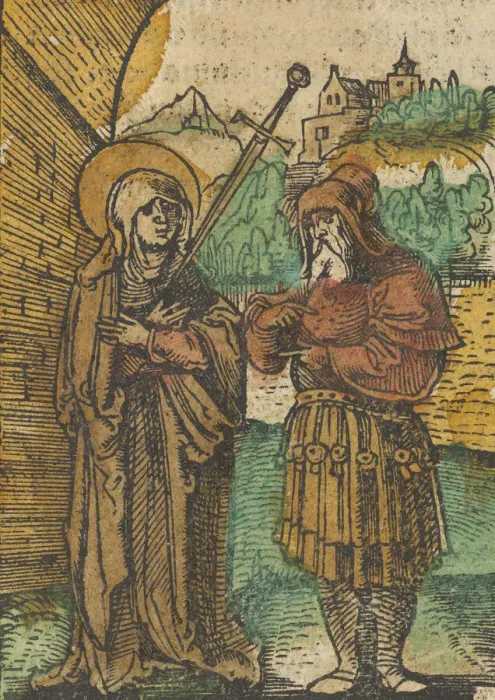 Framed Print : The Virgin as Mater Dolorosa and Simeon, from Das Plenarium, 1517 Framed Print : The Virgin as Mater Dolorosa and Simeon, from Das Plenarium, 1517