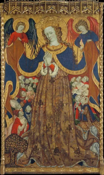 Framed Print : Virgin of Mercy, ca 1430. Artist: Zaortiga, Bonanat (active 15th century) Framed Print : Virgin of Mercy, ca 1430. Artist: Zaortiga, Bonanat (active 15th century)