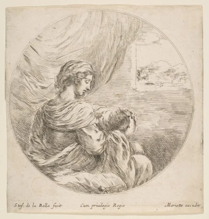 Framed Print : Virgin Nursing the Christ Child, ca. 1641. Creator: Stefano della Bella Framed Print : Virgin Nursing the Christ Child, ca. 1641. Creator: Stefano della Bella