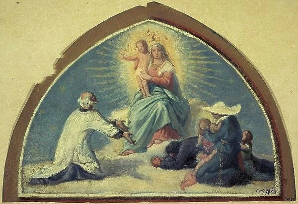 The Virgin presenting the Child Jesus to Saint Vincent de Paul, 1857. Creator: Jules Richomme