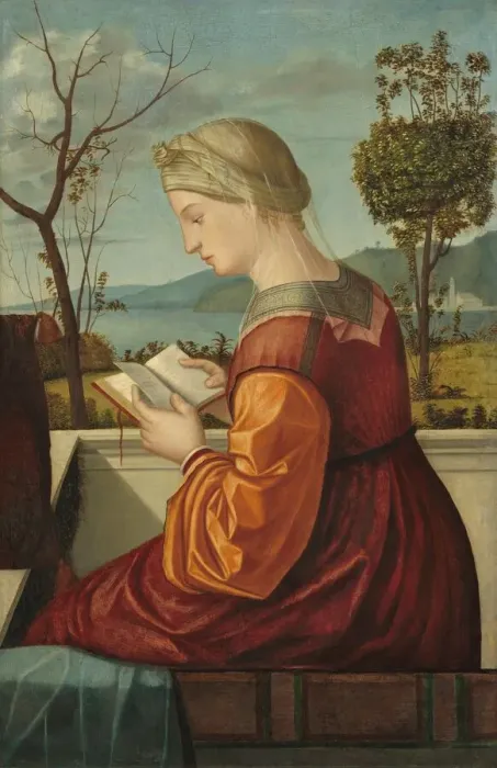 Framed Print : The Virgin Reading, c. 1505. Creator: Vittore Carpaccio Framed Print : The Virgin Reading, c. 1505. Creator: Vittore Carpaccio