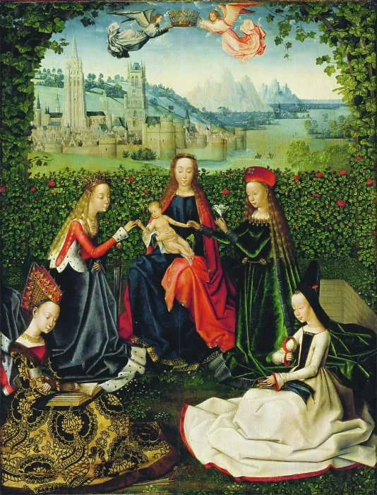 Framed Print : Virgin of the Rose Garden, between 1475 and 1480. Creator: Master of the Legend of St. Lucy Framed Print : Virgin of the Rose Garden, between 1475 and 1480. Creator: Master of the Legend of St. Lucy