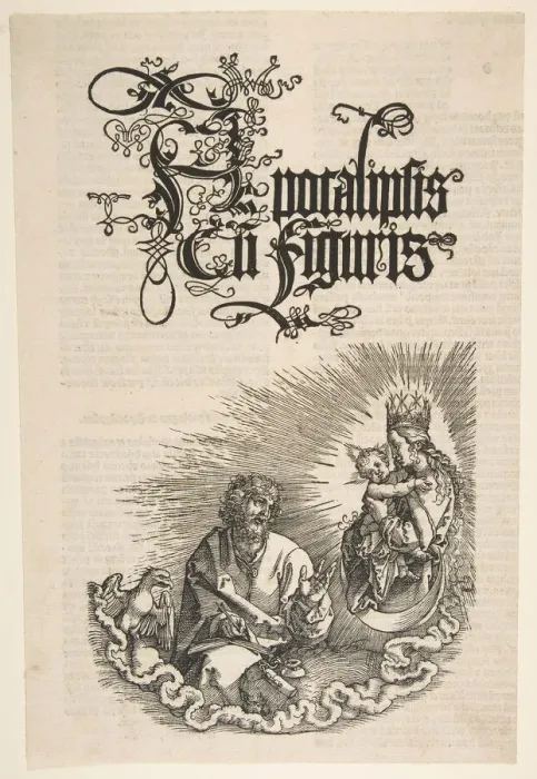 Framed Print : The Virgin and Saint John, from the Apocalypse, 1511. Creator: Albrecht Durer Framed Print : The Virgin and Saint John, from the Apocalypse, 1511. Creator: Albrecht Durer