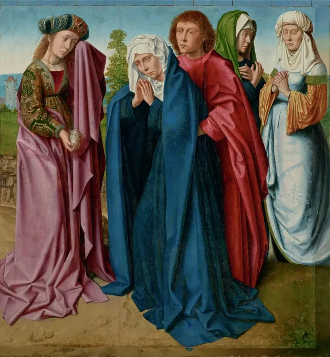 Framed Print : The Virgin, Saint John and the Three Maries, 1480-1485. Creator: Gerard David Framed Print : The Virgin, Saint John and the Three Maries, 1480-1485. Creator: Gerard David