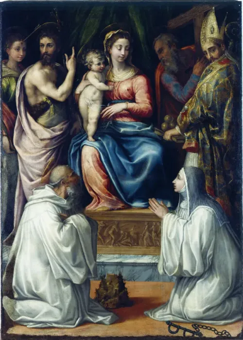 Framed Print : The Virgin with Saints Christina of Bolsena, John the Baptist, Philip, Nicholas…, 1540 Framed Print : The Virgin with Saints Christina of Bolsena, John the Baptist, Philip, Nicholas…, 1540