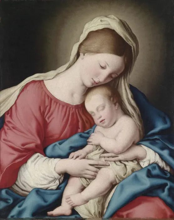 Framed Print : Virgin with Sleeping Child. Artist: Sassoferrato (1609-1685) Framed Print : Virgin with Sleeping Child. Artist: Sassoferrato (1609-1685)