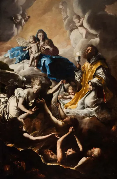 Framed Print : The Virgin, St. Nicholas of Tolentino and the Holy Souls in Purgatory Framed Print : The Virgin, St. Nicholas of Tolentino and the Holy Souls in Purgatory