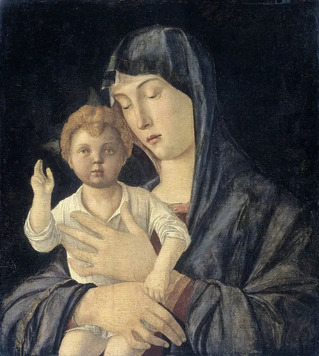 Framed Print : Virgin with Standing Blessing Child, 1470-1480. Artist: Bellini, Giovanni (1430-1516) Framed Print : Virgin with Standing Blessing Child, 1470-1480. Artist: Bellini, Giovanni (1430-1516)