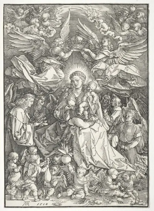 Framed Print : The Virgin Surrounded by Many Angels, 1518. Creator: Albrecht Dürer (German, 1471-1528) Framed Print : The Virgin Surrounded by Many Angels, 1518. Creator: Albrecht Dürer (German, 1471-1528)