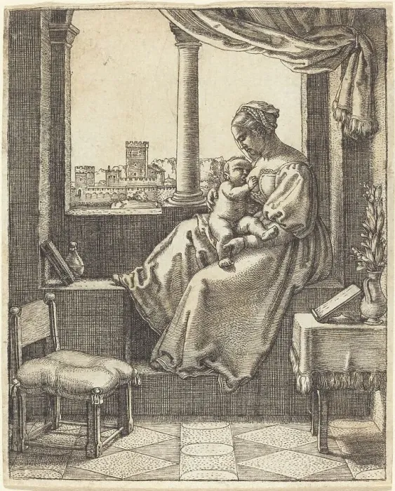 Framed Print : Virgin at the Window. Creator: Barthel Beham Framed Print : Virgin at the Window. Creator: Barthel Beham