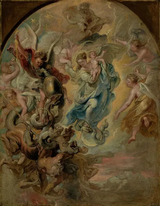 Framed Print : The Virgin as the Woman of the Apocalypse, about 1623-1624. Creator: Peter Paul Rubens Framed Print : The Virgin as the Woman of the Apocalypse, about 1623-1624. Creator: Peter Paul Rubens