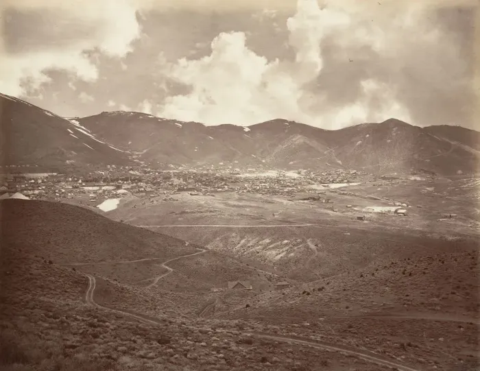 Framed Print : Virginia City, 1875, printed ca. 1876. Creator: Carleton Emmons Watkins Framed Print : Virginia City, 1875, printed ca. 1876. Creator: Carleton Emmons Watkins