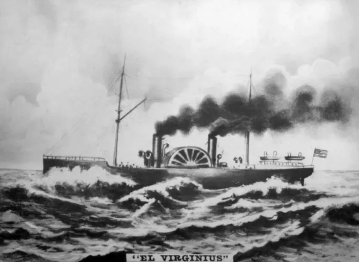 Framed Print : The Virginius Battleship, (1873), 1920s Framed Print : The Virginius Battleship, (1873), 1920s