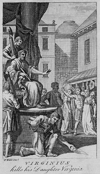 Virginius kills his Daughter Virginia, mid 18th century. Creator: Unknown