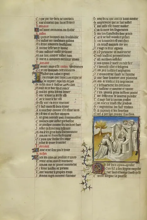 Framed Print : Virginius Kneeling with the Severed Head of his Daughter Virginia before the... about 1405. Creator: Unknown