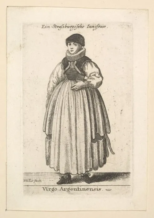 Framed Print : Virgo Argentinensis. (Unmarried woman from Strasbourg), 1625-77 Framed Print : Virgo Argentinensis. (Unmarried woman from Strasbourg), 1625-77