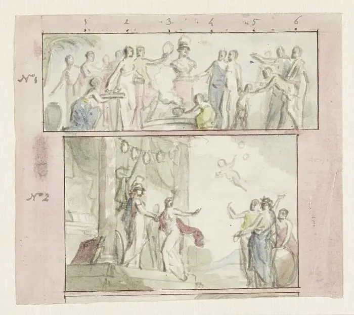 Framed Print : Virtue and the temple of wisdom, 1752-1819. Creator: Juriaan Andriessen Framed Print : Virtue and the temple of wisdom, 1752-1819. Creator: Juriaan Andriessen