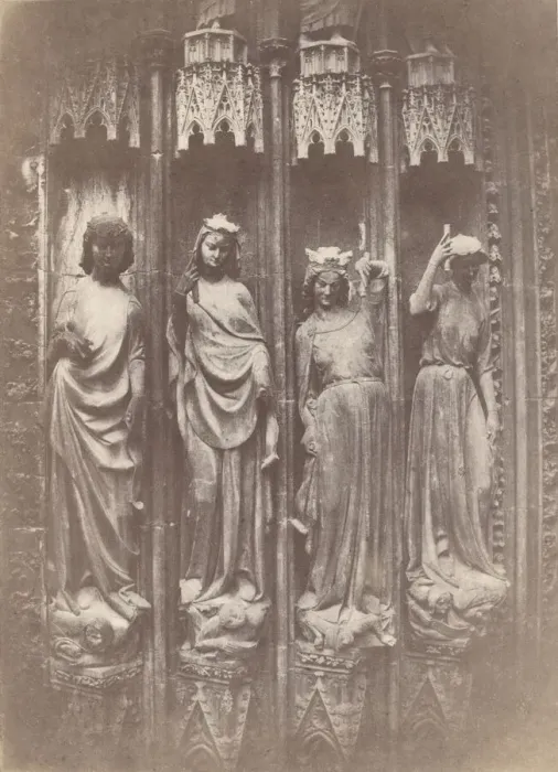 Framed Print : The Virtues Crushing the Vices, Strasbourg Cathedral, 1853. Creator: Charles Marville Framed Print : The Virtues Crushing the Vices, Strasbourg Cathedral, 1853. Creator: Charles Marville