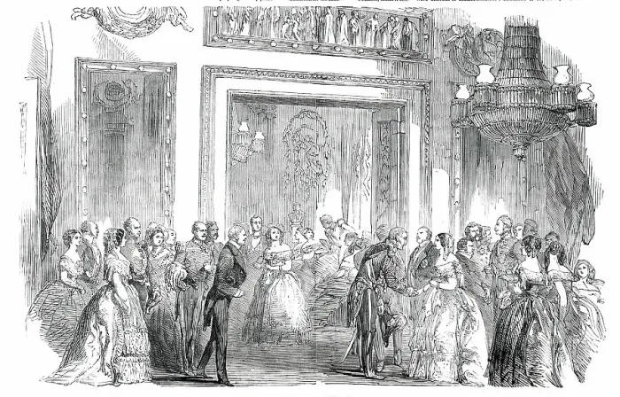 Framed Print : The Viscountess Palmerston's Assembly - The Saloon, 1850. Creator: Unknown Framed Print : The Viscountess Palmerston's Assembly - The Saloon, 1850. Creator: Unknown