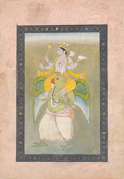 Vishnu on Garuda, ca. 1810-20. Creator: Sajnu