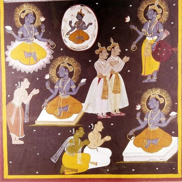 Vishnu worshipped in Five Manifestations, c1690