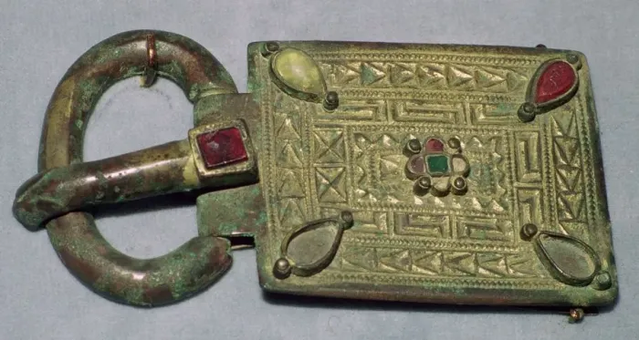 Framed Print : Visigothic Belt-Buckle, 6th century Framed Print : Visigothic Belt-Buckle, 6th century