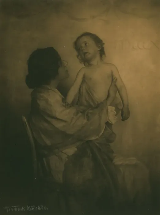 Framed Print : The vision, c1898. Creator: Gertrude Kasebier Framed Print : The vision, c1898. Creator: Gertrude Kasebier