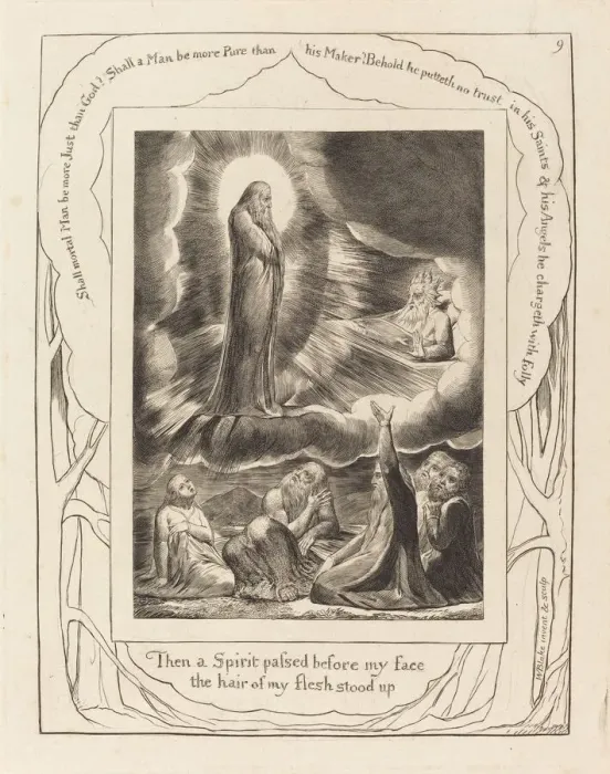 Framed Print : The Vision of Eliphaz, 1825. Creator: William Blake Framed Print : The Vision of Eliphaz, 1825. Creator: William Blake