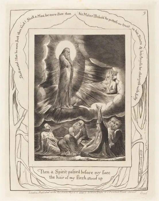 Framed Print : The Vision of Eliphaz, 1825. Creator: William Blake Framed Print : The Vision of Eliphaz, 1825. Creator: William Blake