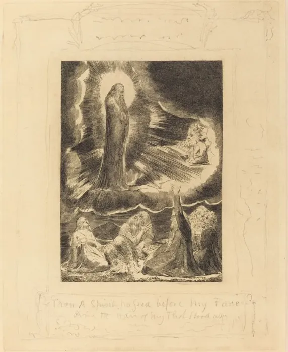 Framed Print : The Vision of Eliphaz, 1825. Creator: William Blake Framed Print : The Vision of Eliphaz, 1825. Creator: William Blake