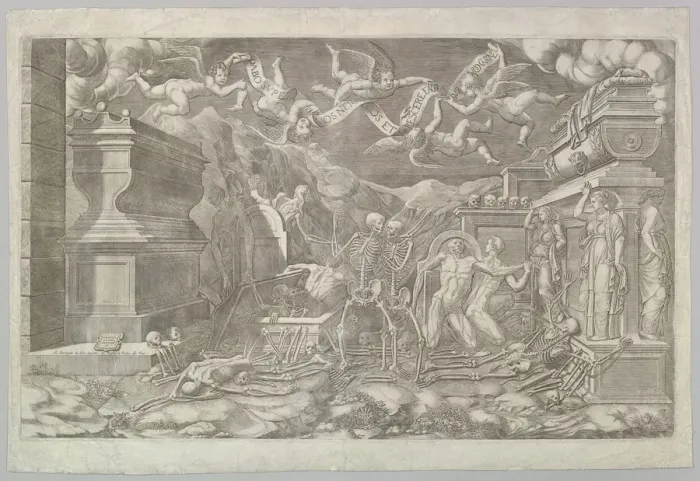 Framed Print : The Vision of Ezekiel, 1554. Creator: Giorgio Ghisi Framed Print : The Vision of Ezekiel, 1554. Creator: Giorgio Ghisi