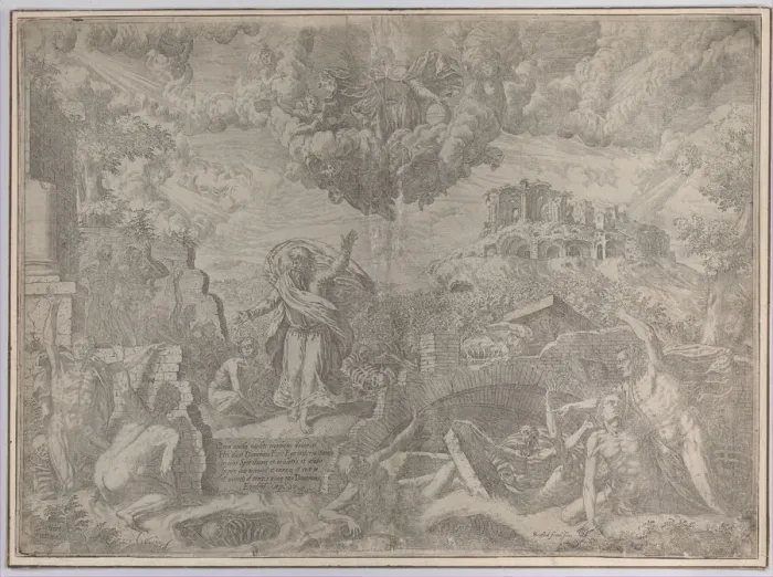 Framed Print : The vision of Ezekiel, with the dead rising and putting on their flesh Framed Print : The vision of Ezekiel, with the dead rising and putting on their flesh