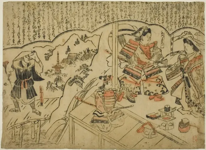 Framed Print : The Vision of Kumagai Renshobo, c. 1690. Creator: Sugimura Jihei Framed Print : The Vision of Kumagai Renshobo, c. 1690. Creator: Sugimura Jihei