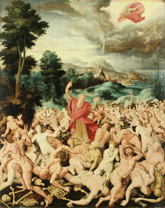 Framed Print : The Vision of the Prophet Ezekiel, 1565. Creator: Fendt, Tobias (1520 / 30-1576)
