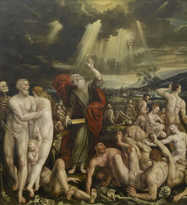 Framed Print : The Vision of the Prophet Ezekiel. Artist: Massys, Quentin (1466?1530) Framed Print : The Vision of the Prophet Ezekiel. Artist: Massys, Quentin (1466?1530)
